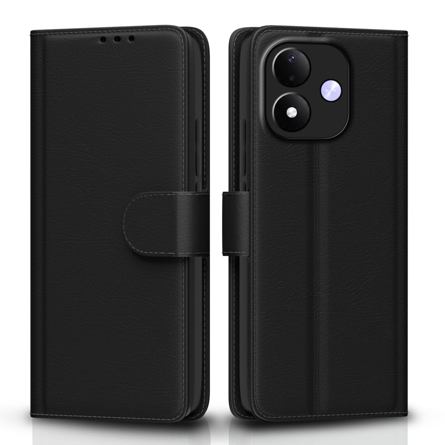 Black wallet flip cover for Redmi Note 17 5G – Pikkme