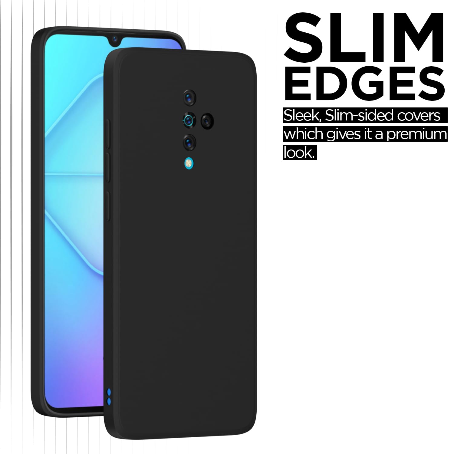 Pikkme Vivo S1 Pro Soft Matte Silicone Shockproof Case (Black)