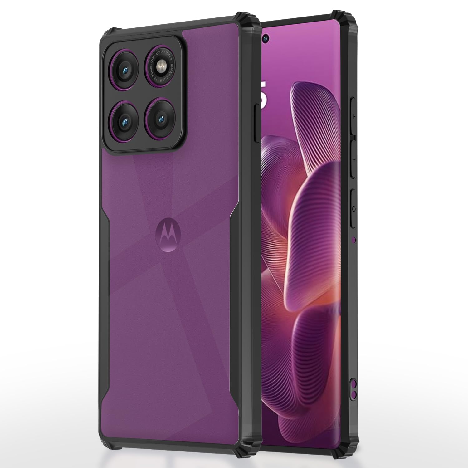 Pikkme black back cover for Moto Edge 60 Pro 5G Ultra