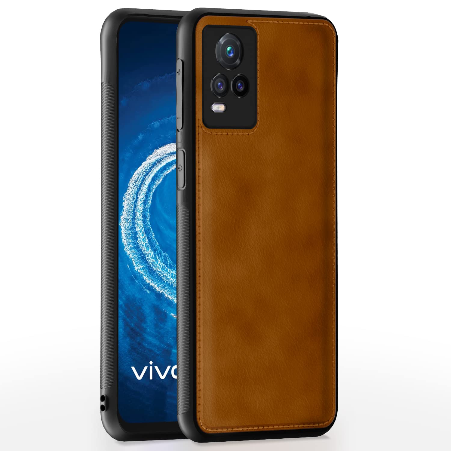 Vivo V20 Leather Back Cover – Brown