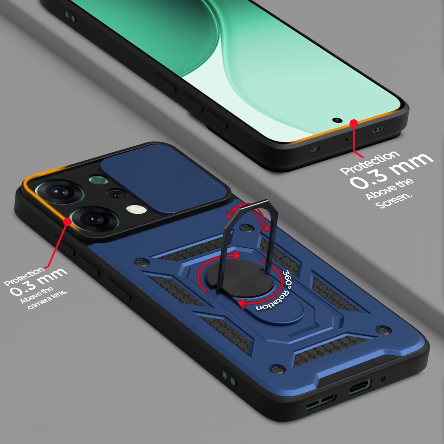 Oppo Reno 14 5G mobile cover in blue by Pikkme – photo 4