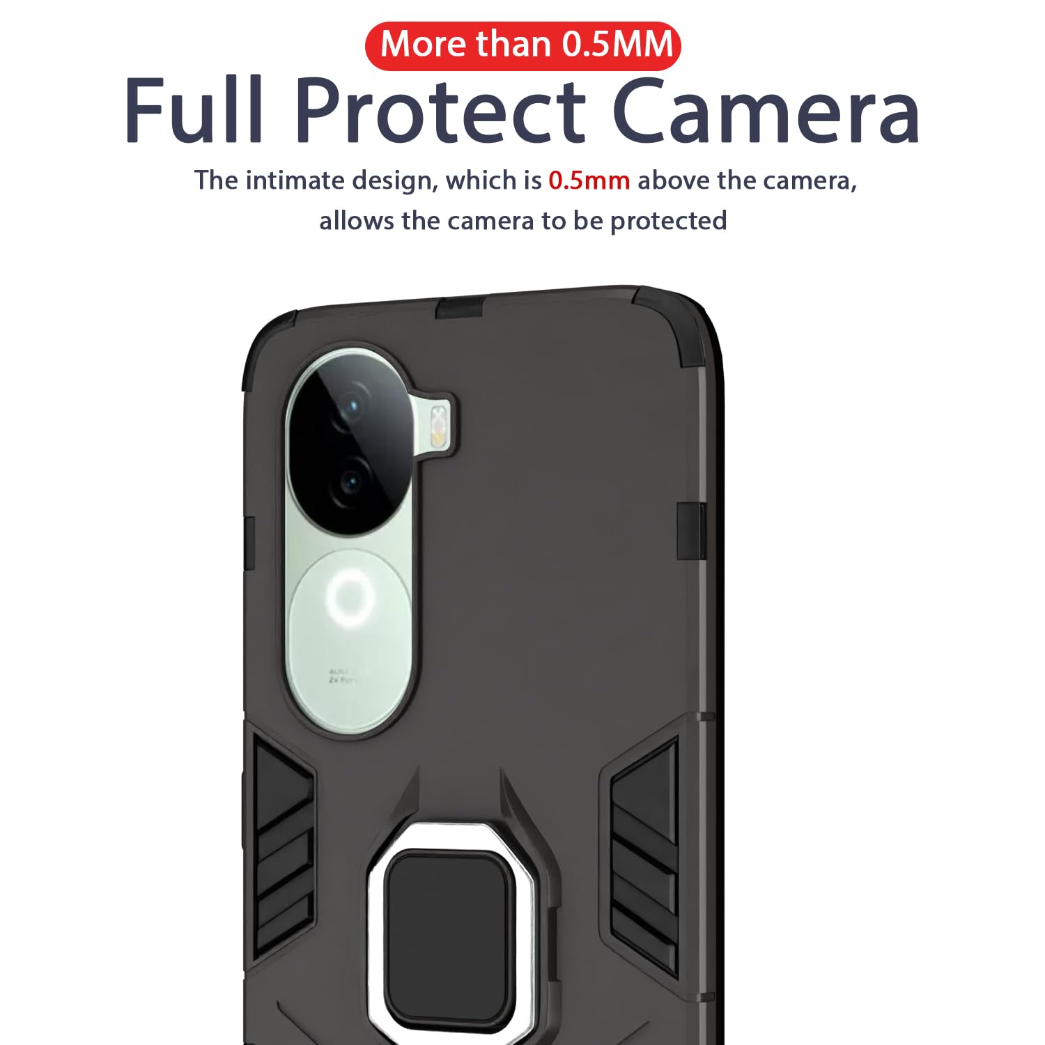 Pikkme iQOO Z9s 5G / Vivo V40e 5G D5 Tough Armor Back Cover | Black