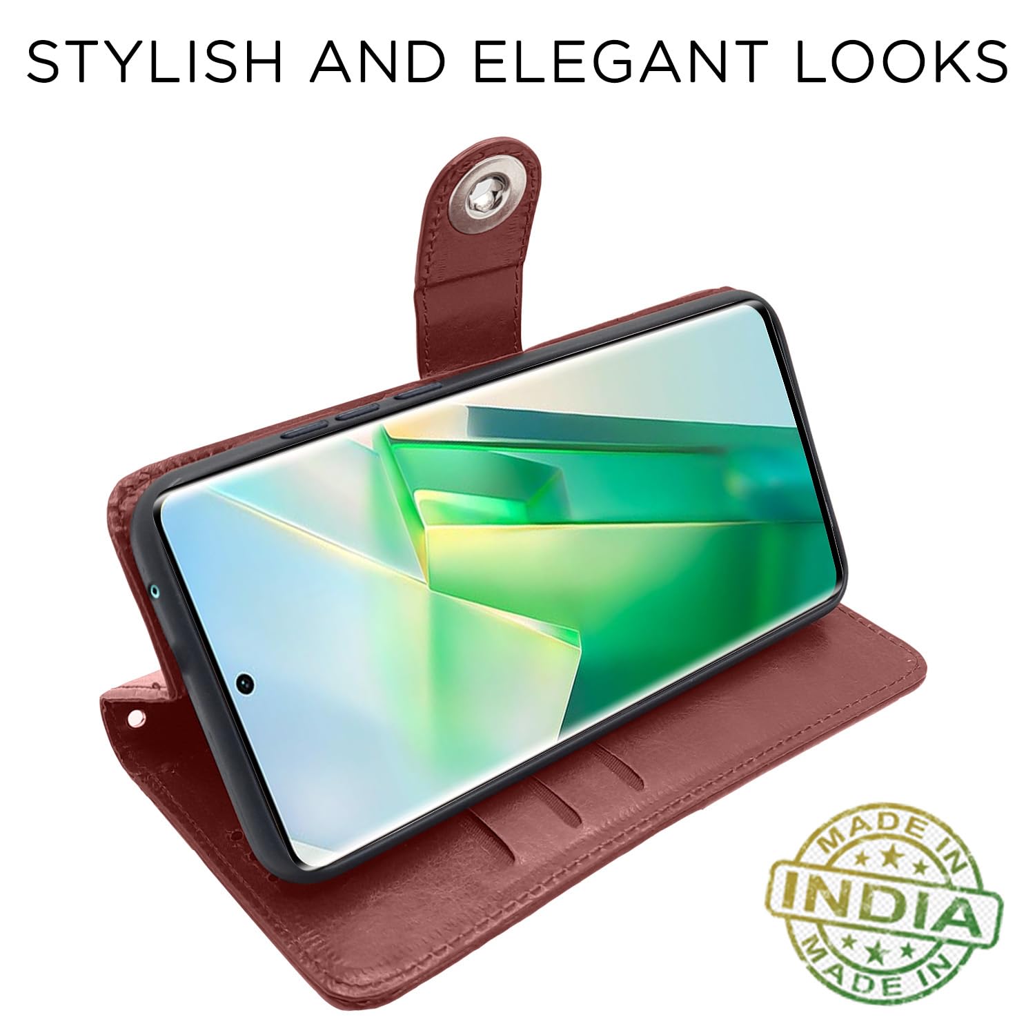 Pikkme Vivo T2 Pro 5G brown mobile flip cover – photo 5