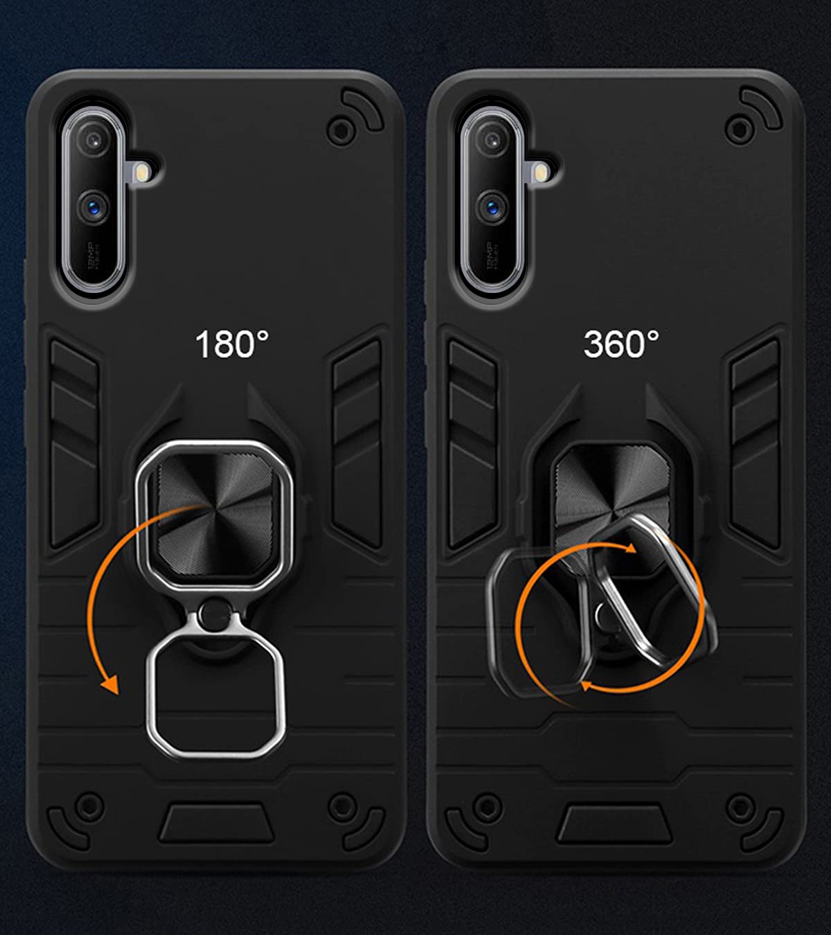 Realme C3 D5 Tough Armor mobile back cover in black by Pikkme – photo 3