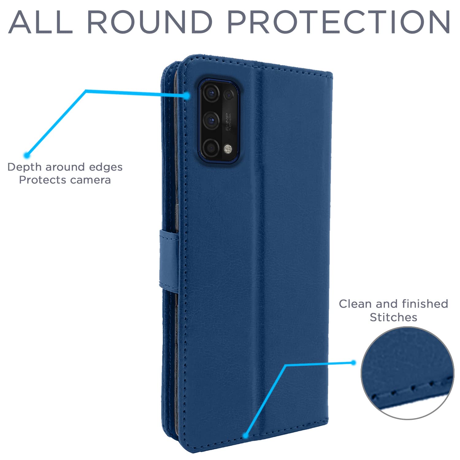 Pikkme Realme 7 Pro Wallet blue wallet flip cover – photo 4