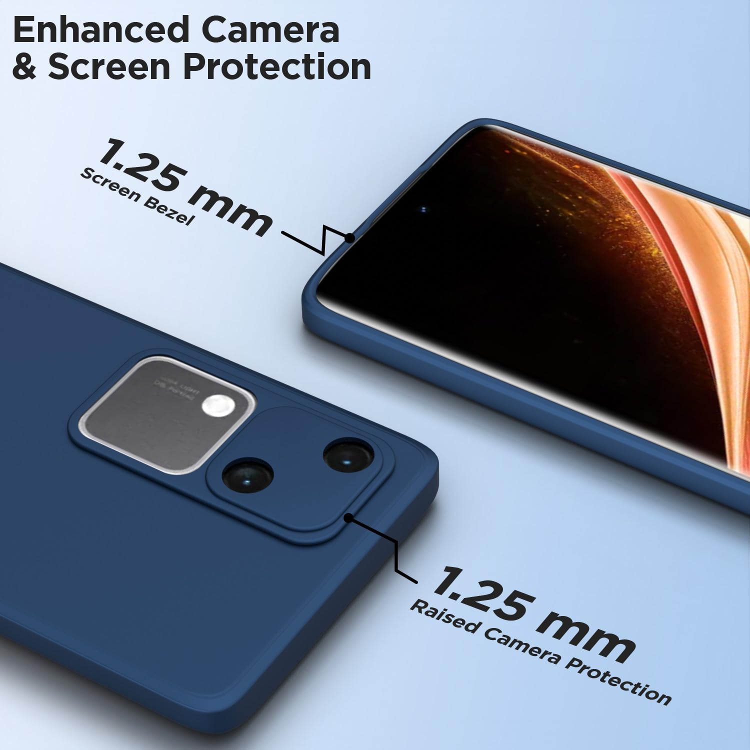 Pikkme Vivo V30 5G Liquid Silicone Back Cover (Blue)