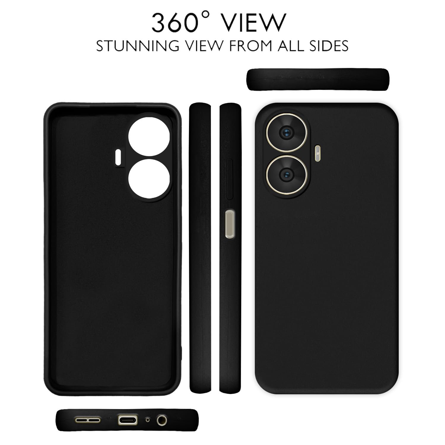 Pikkme Realme C55 / Narzo N55 Liquid Silicone Back Cover | Black