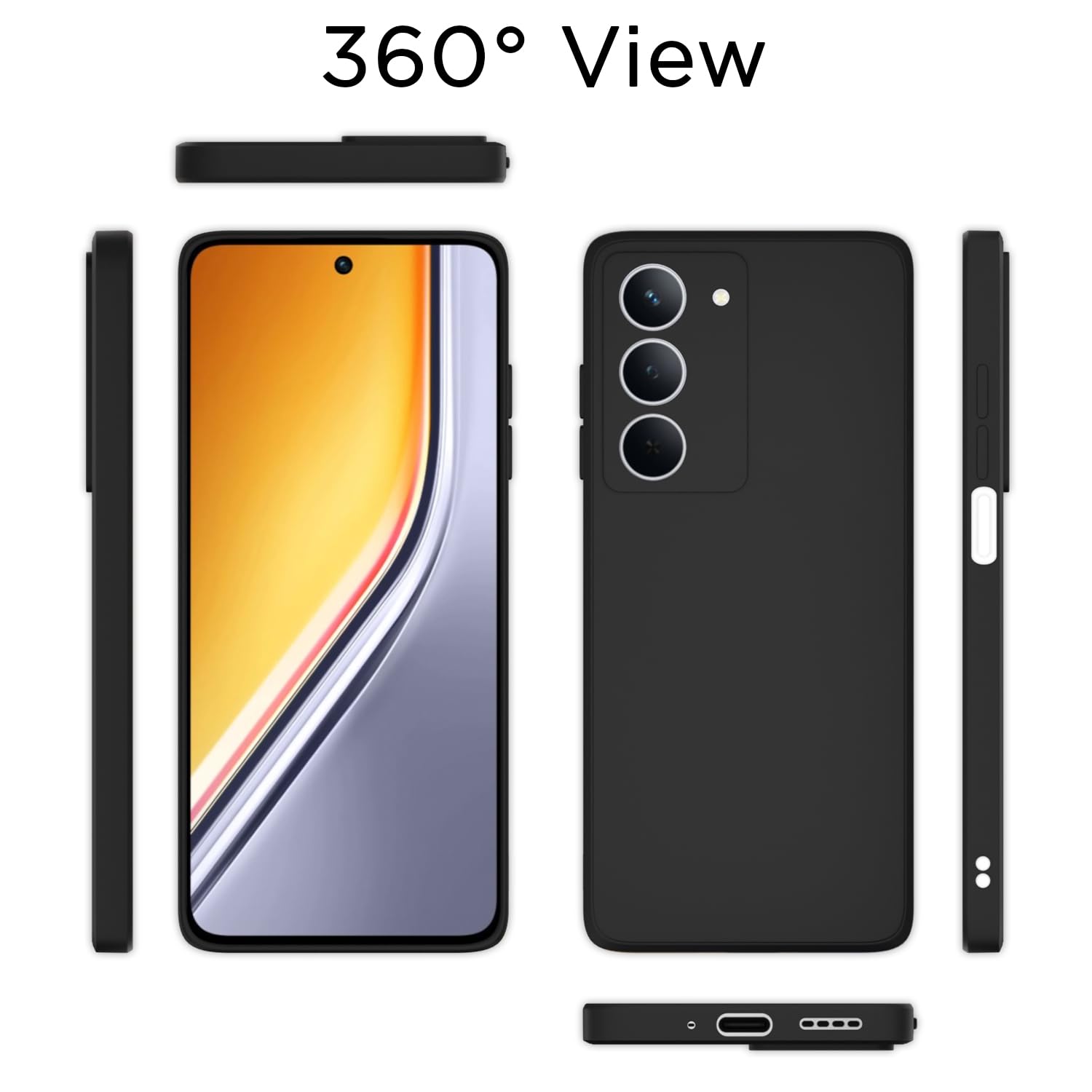 Pikkme Realme P3x 5G Soft Matte Silicone Shockproof Case (Black)