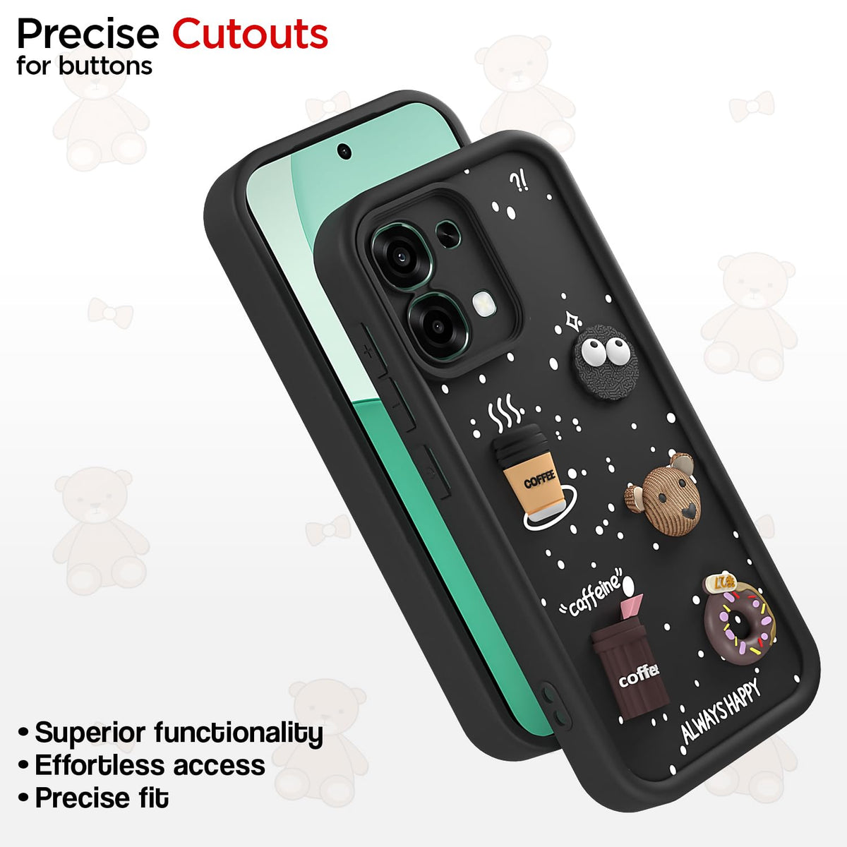 Pikkme Oppo F31 5G/F33 5G/3D Silicone black mobile back cover – photo 6