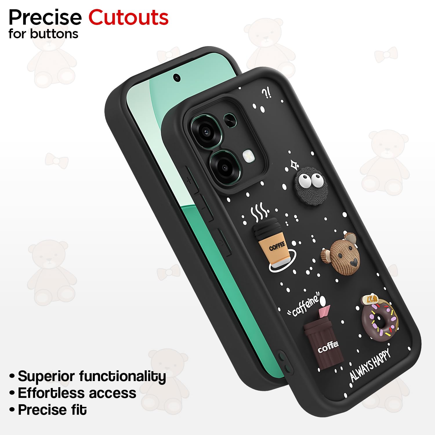 Pikkme Oppo F31 5G/F33 5G/3D Silicone black mobile back cover – photo 6