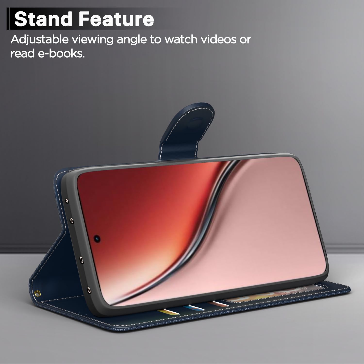 Pikkme Realme P3 Ultra 5G Contrast Flip Cover (Blue)