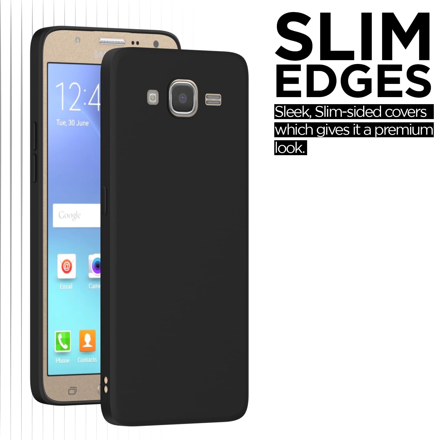 Pikkme Samsung Galaxy J7 2015 / J7 / J7 Nxt Soft Matte Silicone Shockproof Case (Black)