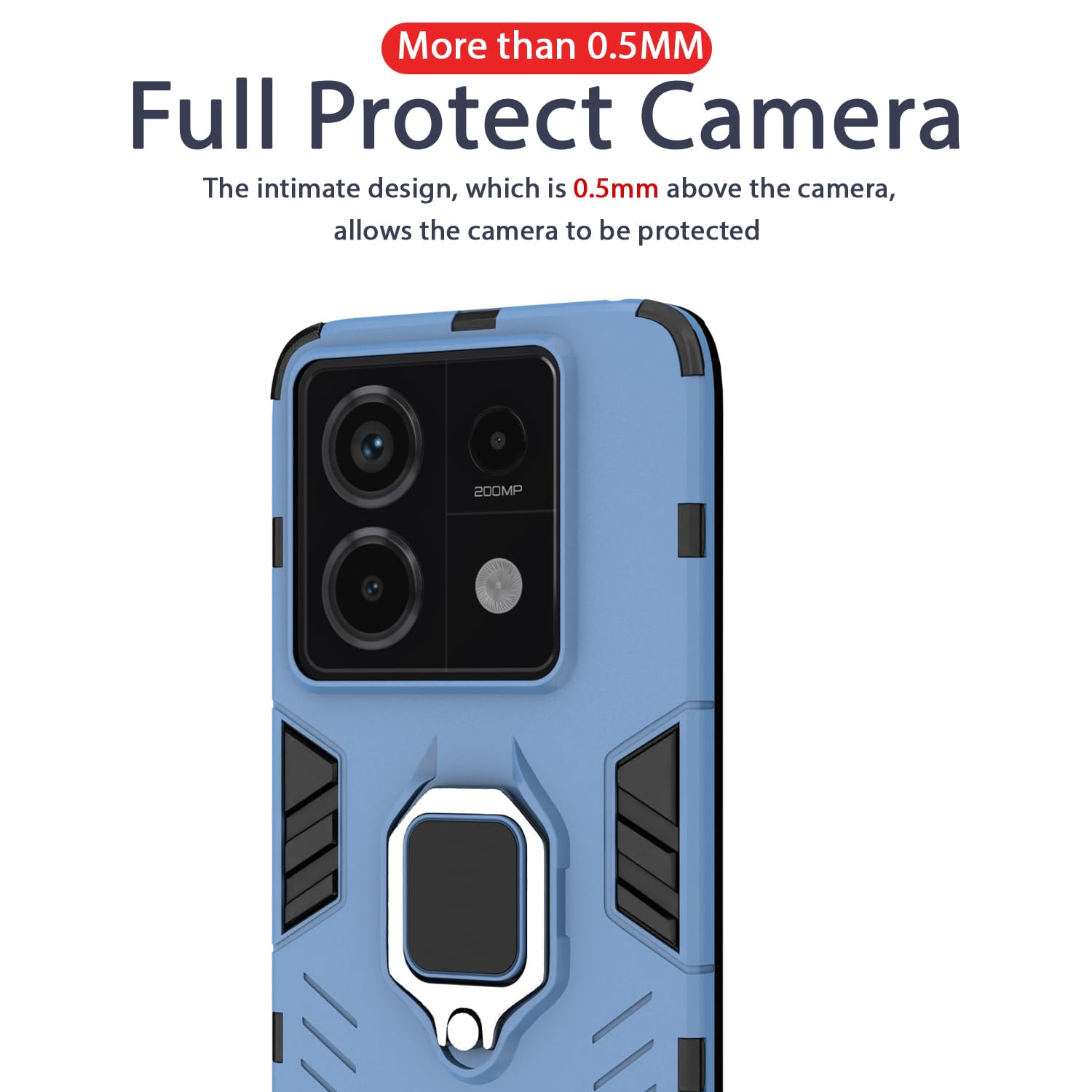 Pikkme Redmi Note 13 Pro 5G D5 Tough Armor Back Cover | Blue