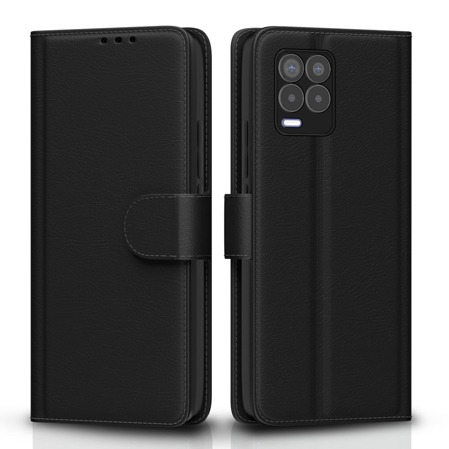 Realme 8/8 Pro mobile flip cover in black by Pikkme