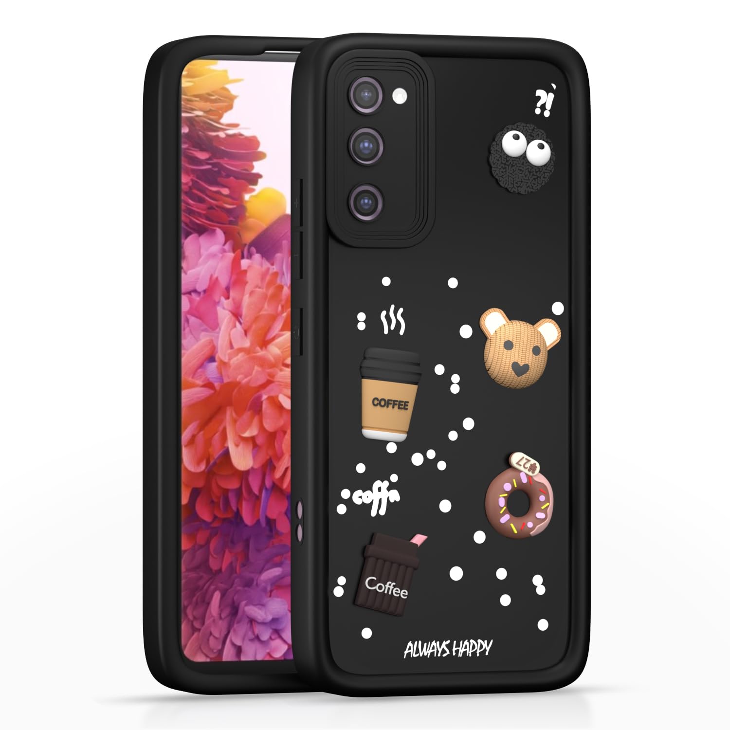 Pikkme Samsung Galaxy S20 FE 5G Cute Fun Cartoon 3D Bear Silicone Back Cover - Black