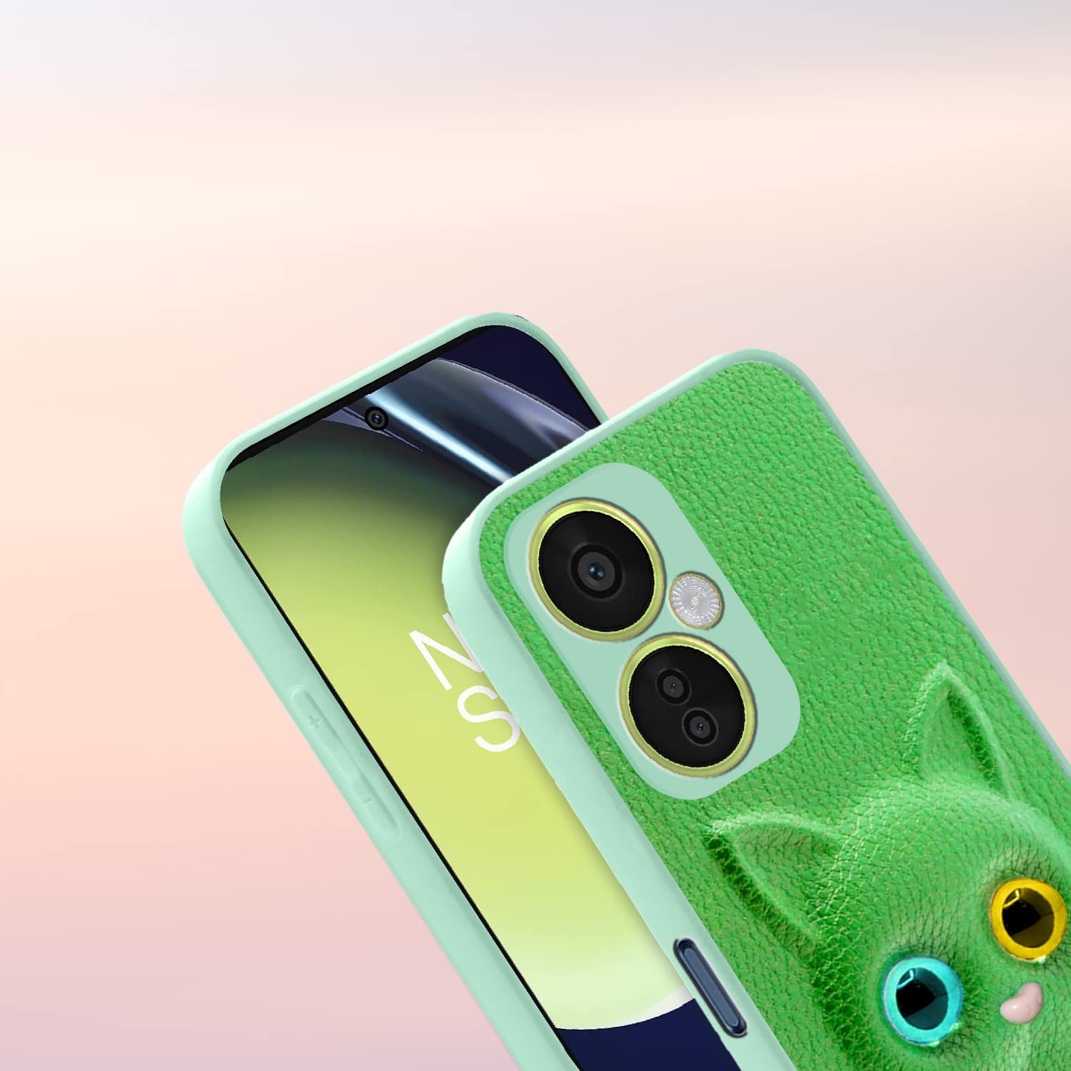 Pikkme One Plus Nord CE3 Lite 5G Kitty Back Cover (Green)
