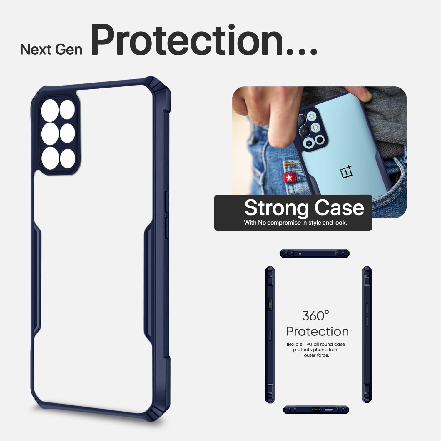 Pikkme OnePlus 9R Eagle Back Cover (Blue)