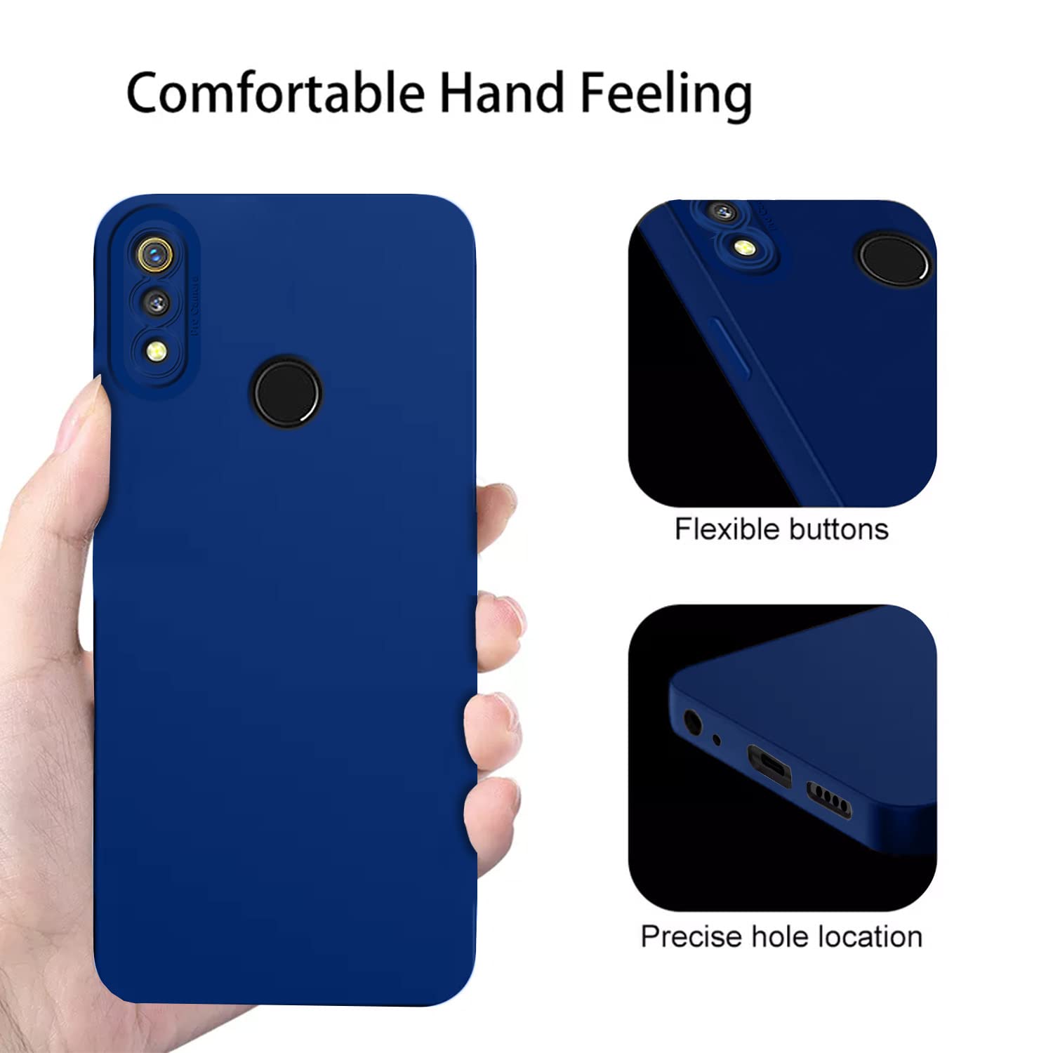 Pikkme Realme 3 Liquid Silicone Back Cover | Blue