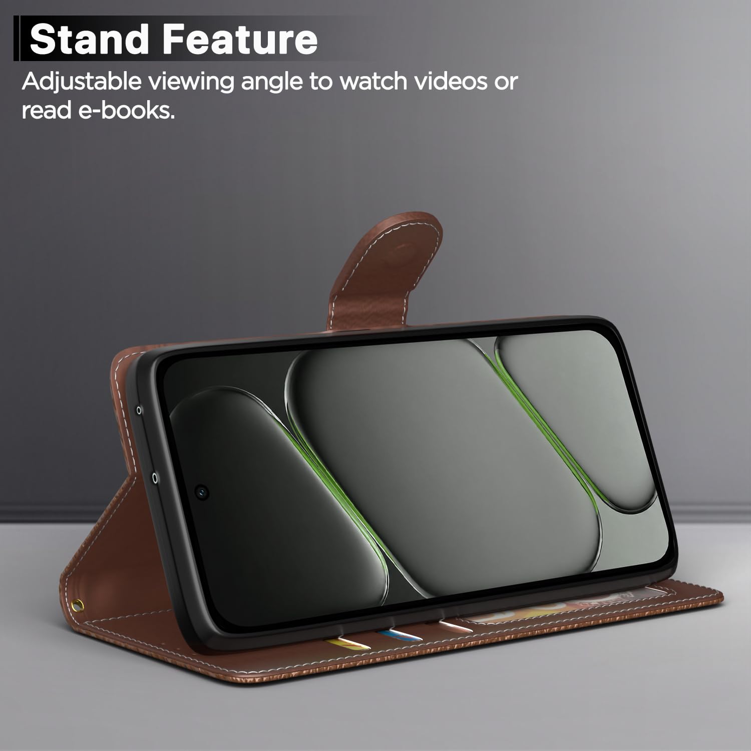 Pikkme tan Wallet flip case for OnePlus N6 5G – photo 3