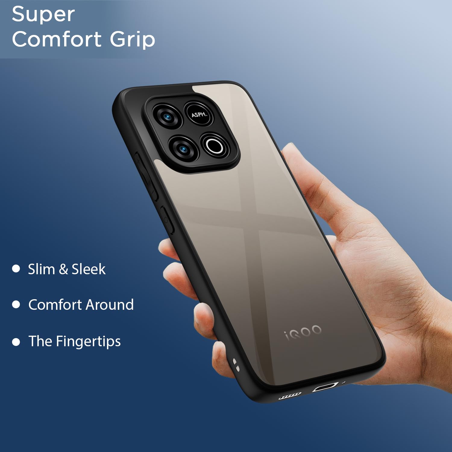 Pikkme Vivo Y300 GT 5G Eagle 2 Shockproof Sleek Hybrid Armor Back Cover (Black)
