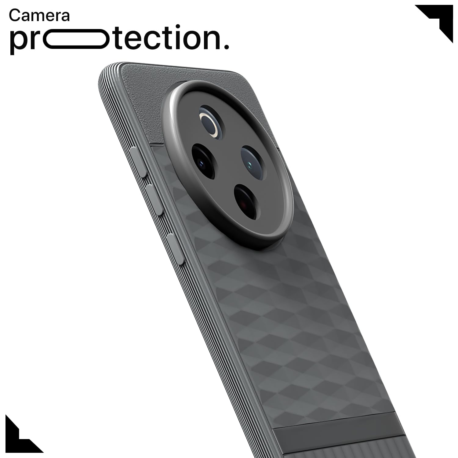 Pikkme Vivo T4 5G / iQoo Z10 5G Shockproof Soft Flexible Gencase Back Cover (Grey)