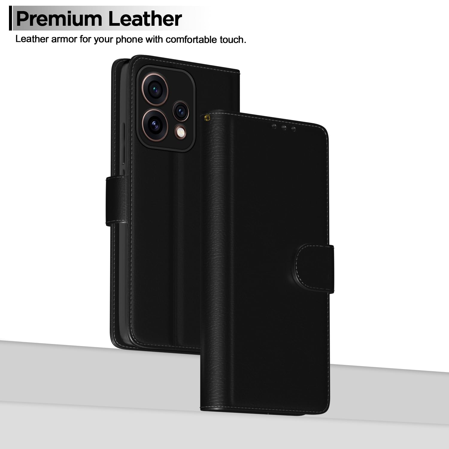 Black wallet flip cover for Oppo Reno 15 5G – Pikkme – photo 2