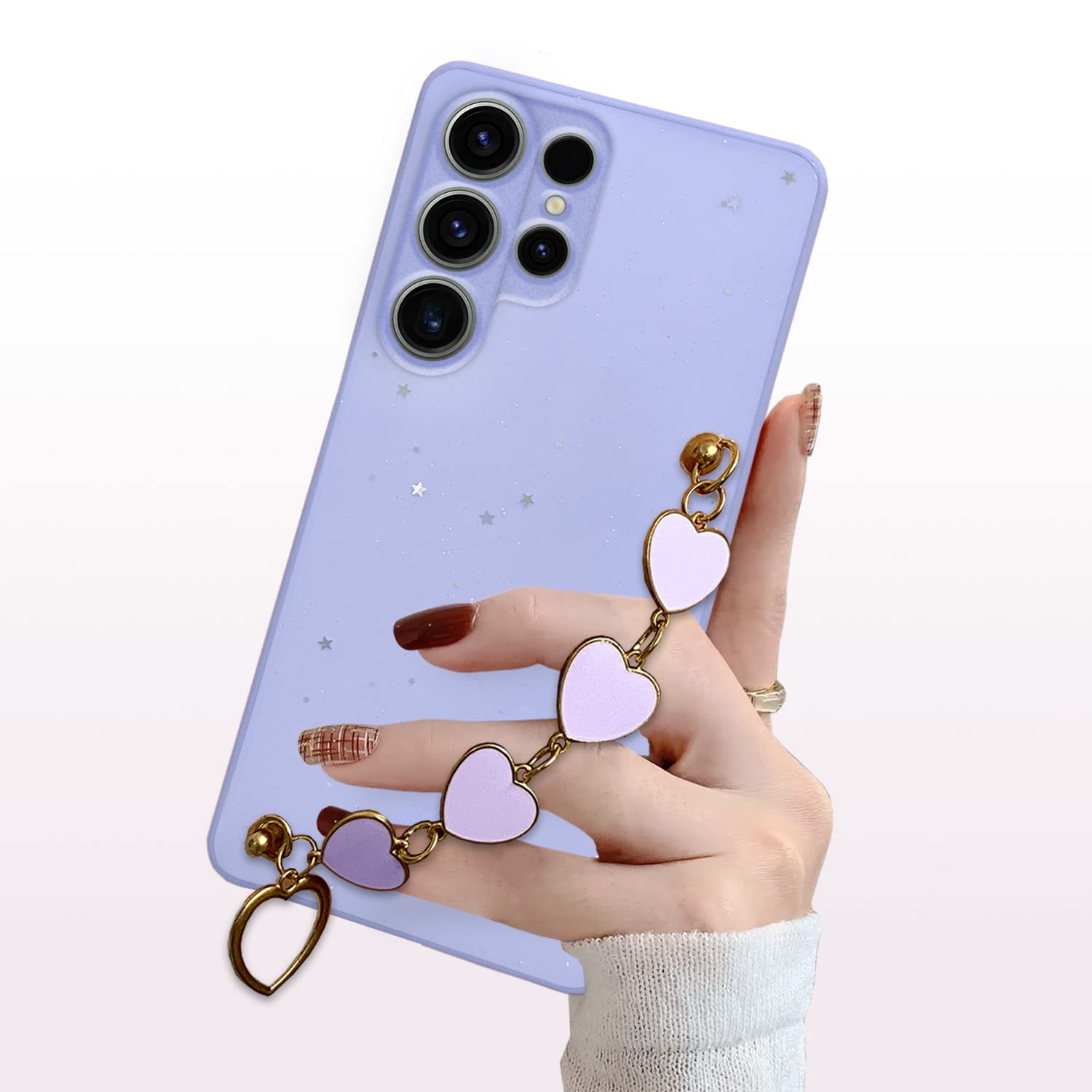 Pikkme Samsung Galaxy S23 Ultra 5G Chain Back Cover (Purple)
