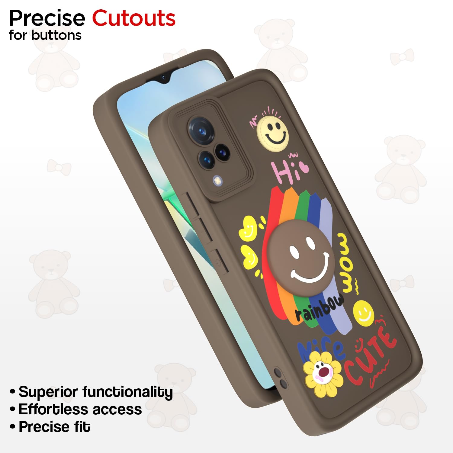 Pikkme brown Soft Silicone back cover for Vivo V21 5G – photo 6