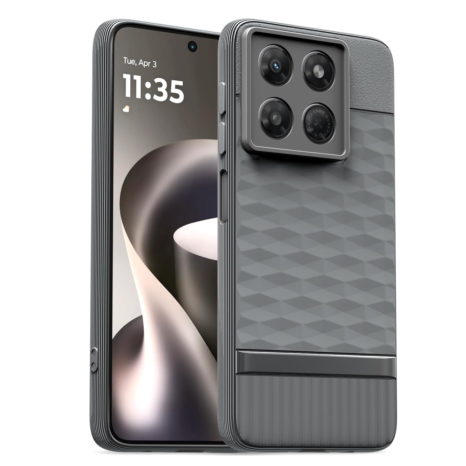 Moto G37 5G mobile back cover in grey by Pikkme