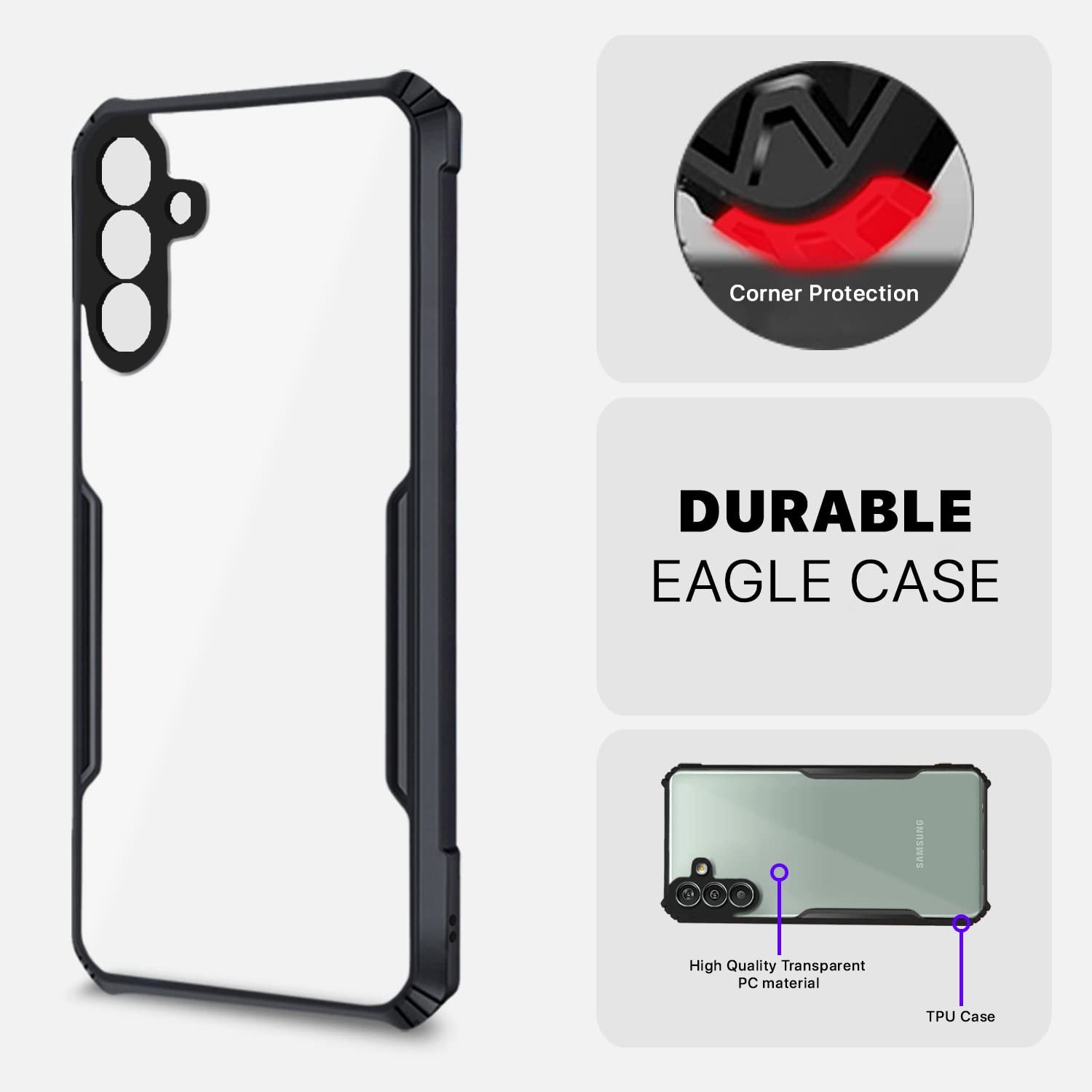 Pikkme plastic, black mobile cover for Samsung M13 4G – photo 2