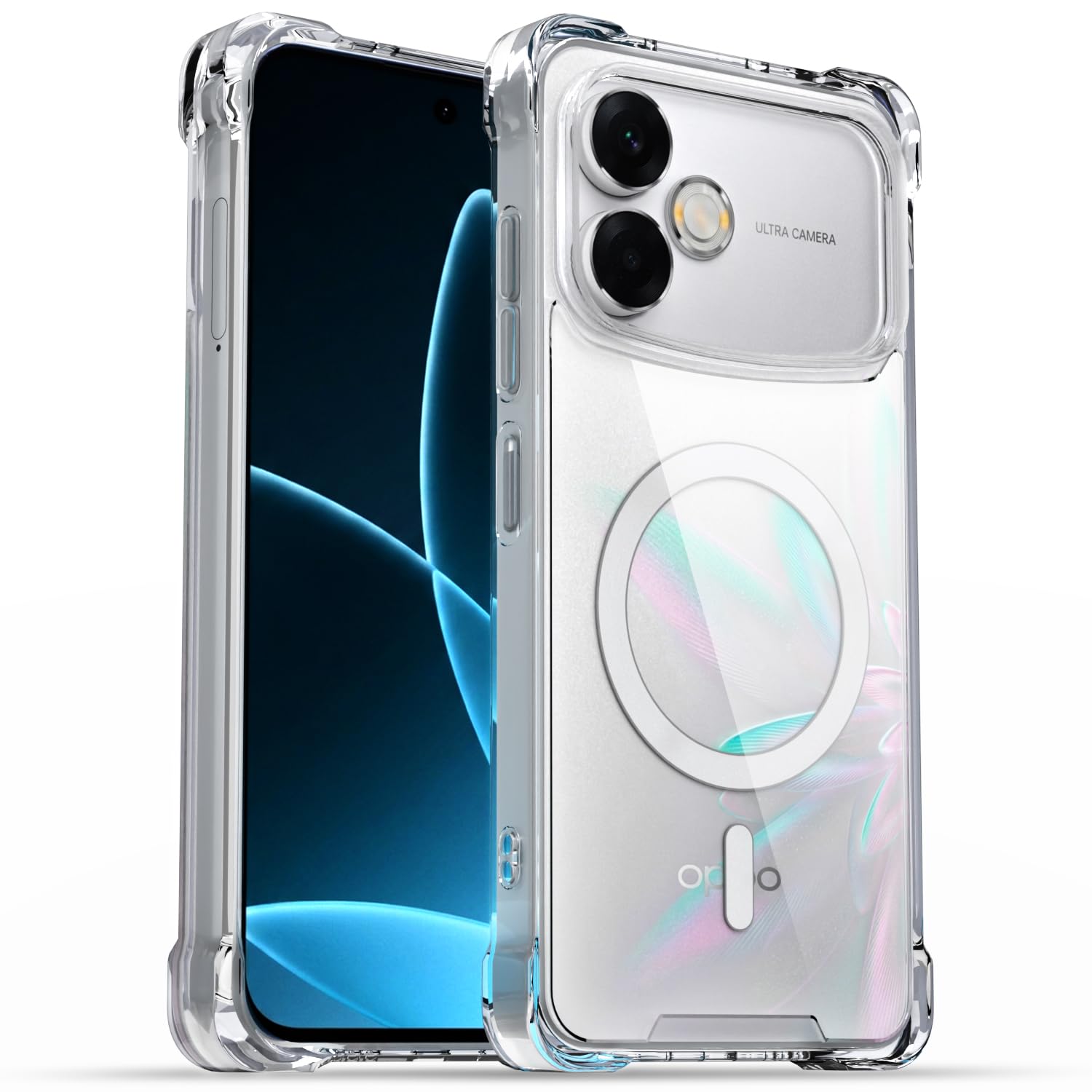Oppo F33 Pro 5G MagSafe mobile cover in transparent mag-safe by Pikkme