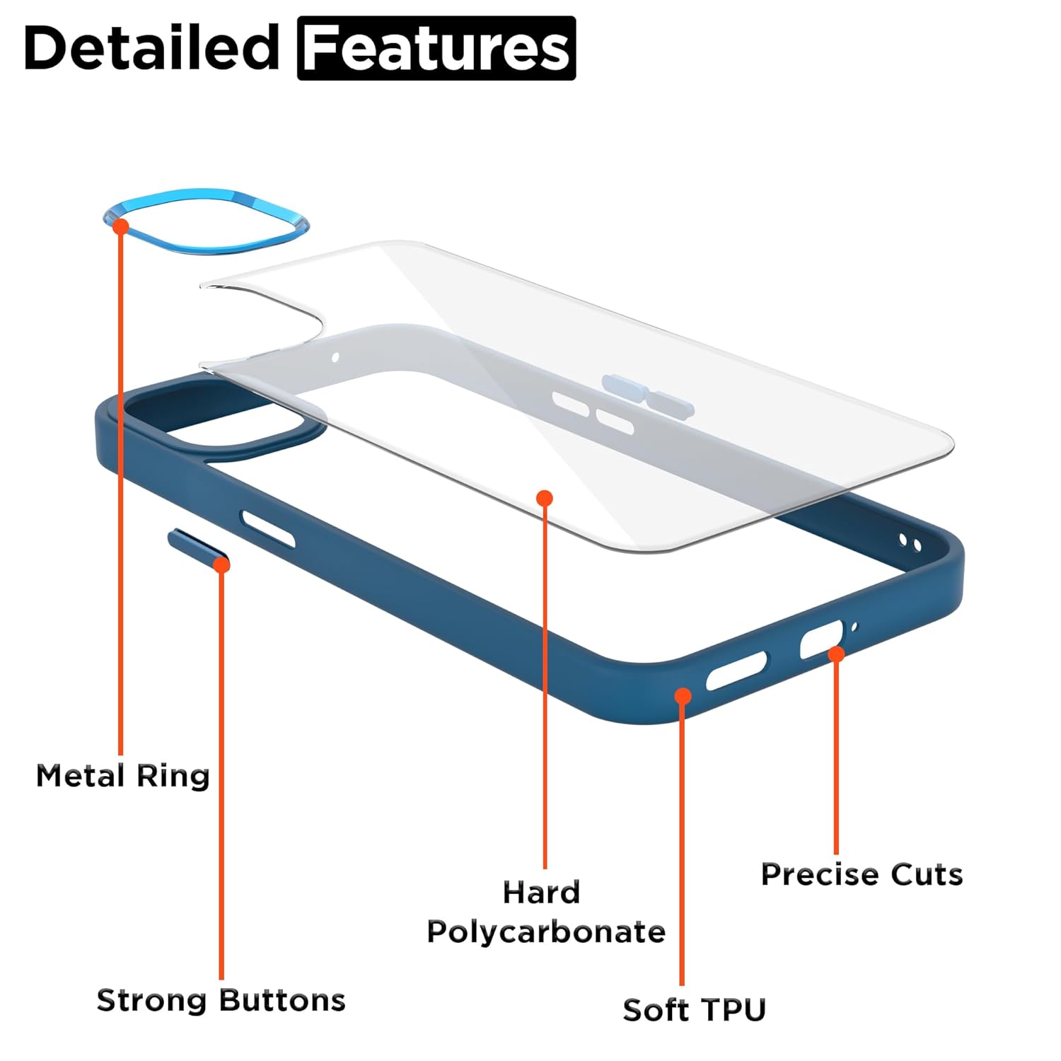 Pikkme Nothing Phone 1 Metal Chrome Ring Back Case (Indigo)