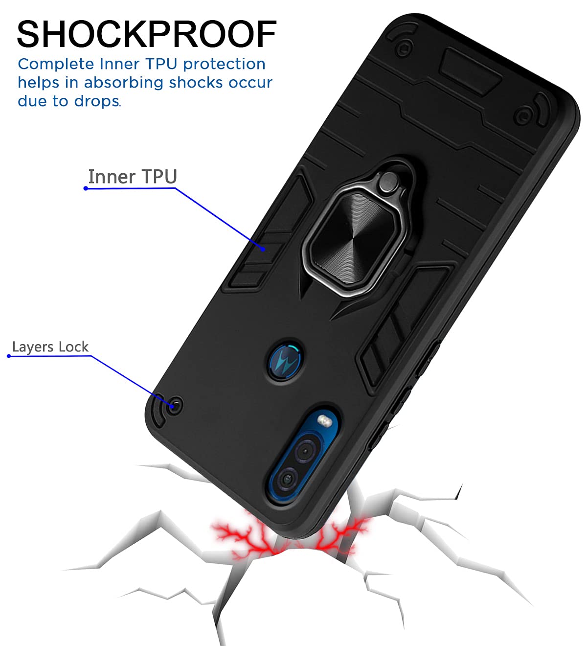 Moto One Vision mobile cover in black by Pikkme – photo 4