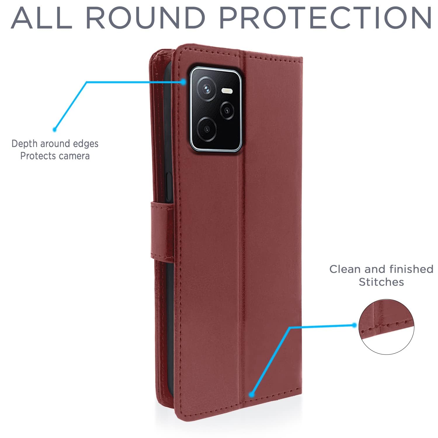 Brown wallet flip cover for Realme Narzo 50A Prime – Pikkme – photo 4