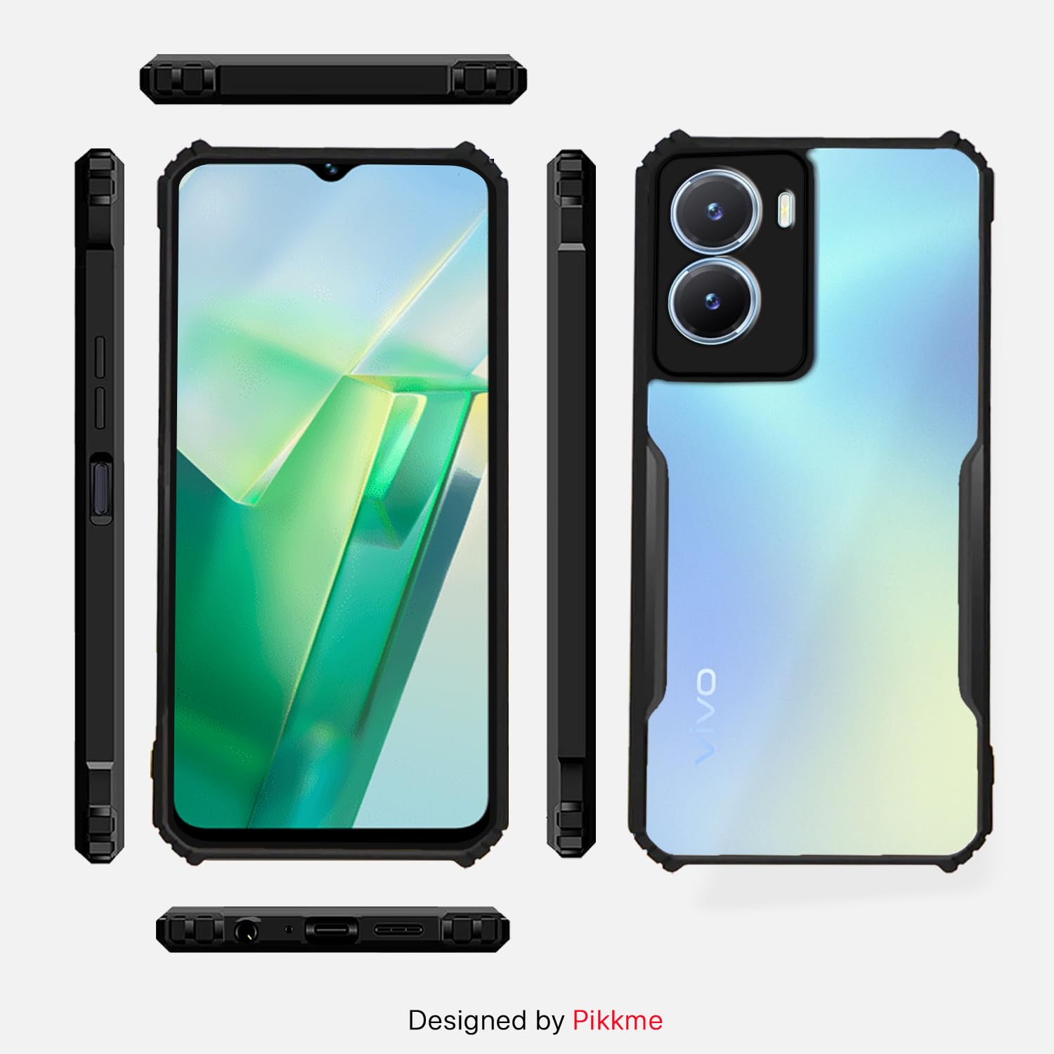 Vivo Y16/T2X/Y56 mobile back cover in thermoplastic polyurethane, black by Pikkme – photo 3