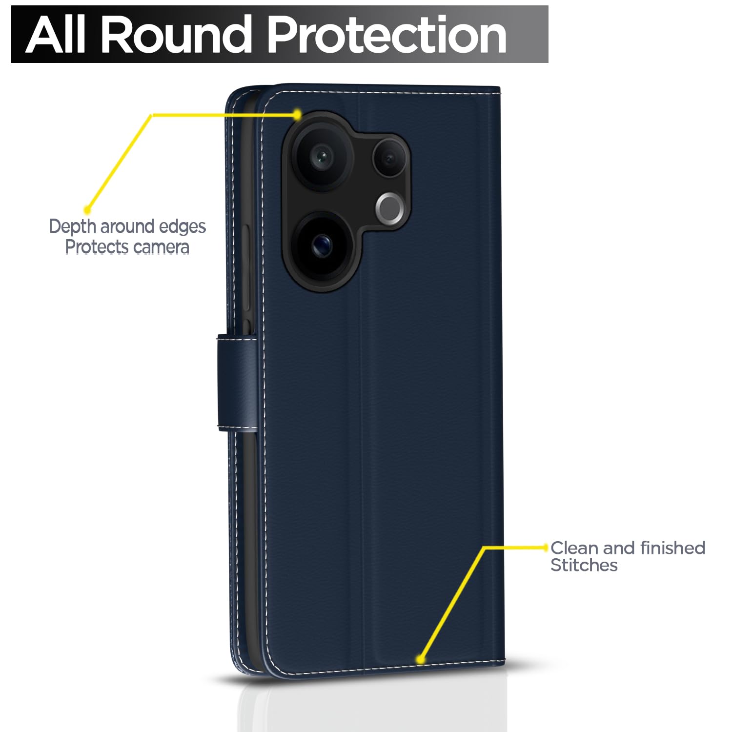 Vivo V60/T4 Pro 5G Wallet flip case in blue by Pikkme – photo 4