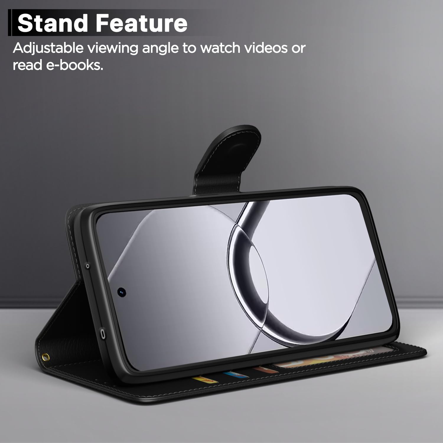 Realme 16 5G Wallet flip cover in black by Pikkme – photo 3
