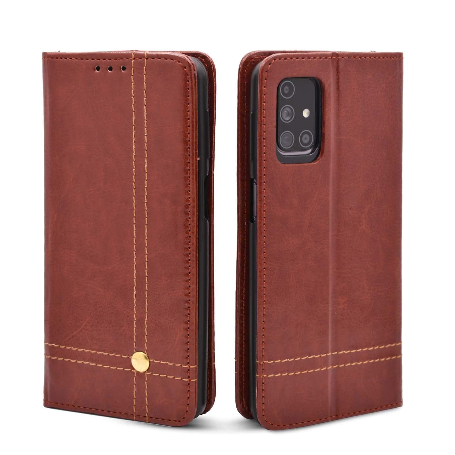 Samsung Galaxy M51 Magnetic Flip Cover -Brown