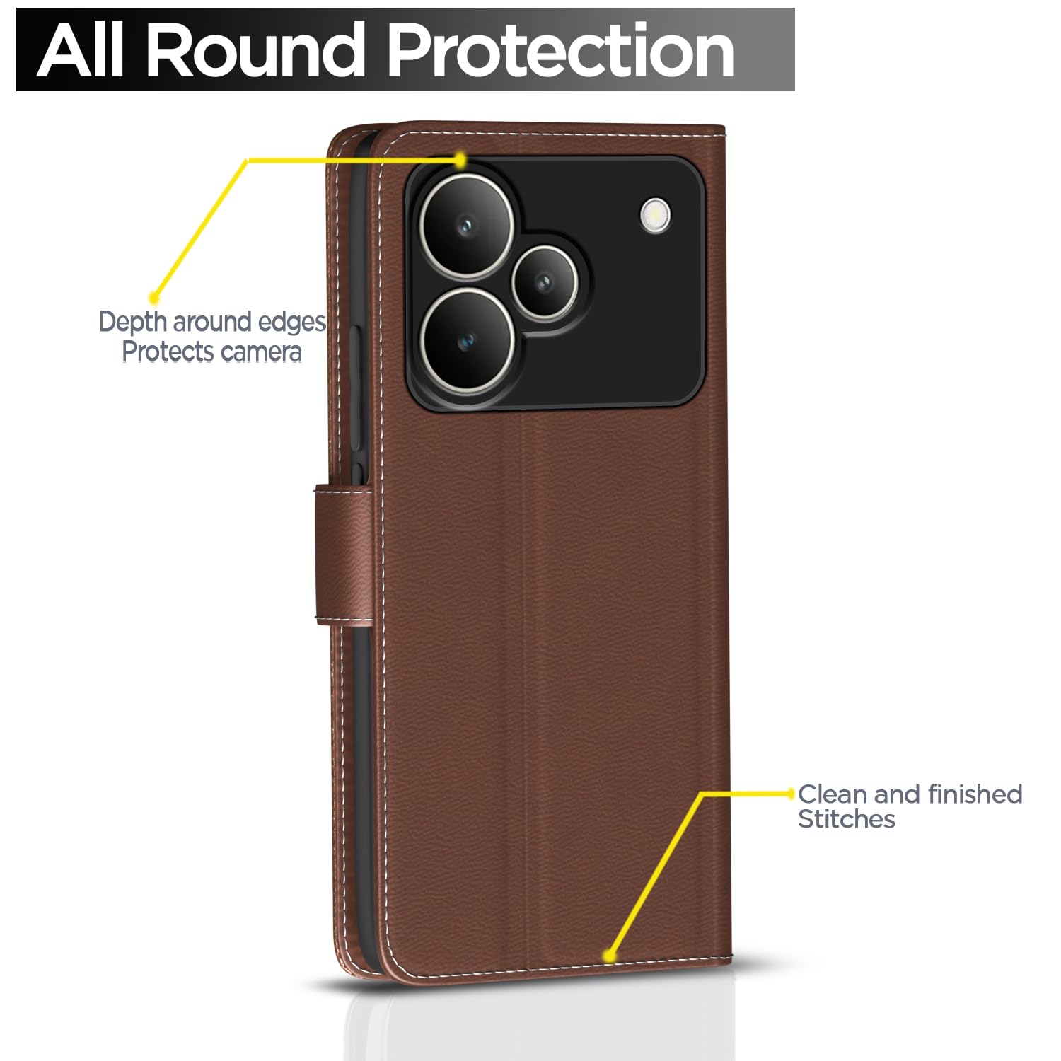 Pikkme Realme P4 Pro 5G Wallet tan flip case – photo 4