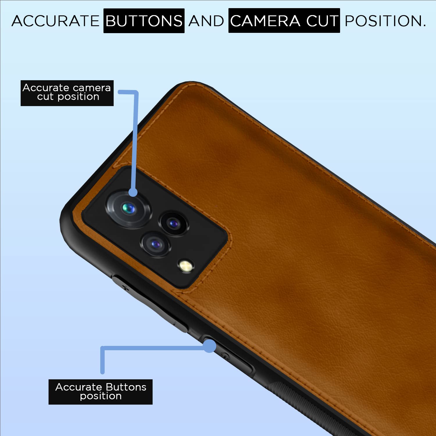 Pikkme Vivo V21 5G Leatherback Back Case | Brown