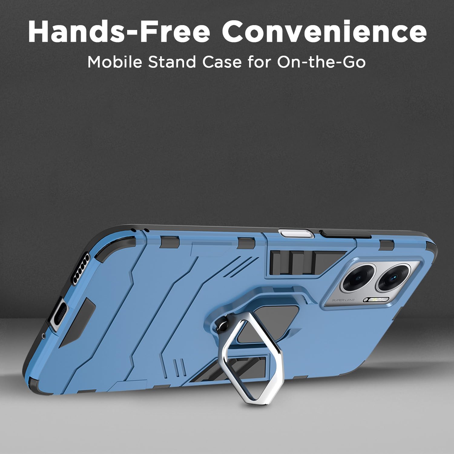 Pikkme Redmi 11 Prime 5G D5 Tough Armor Back Cover | Blue