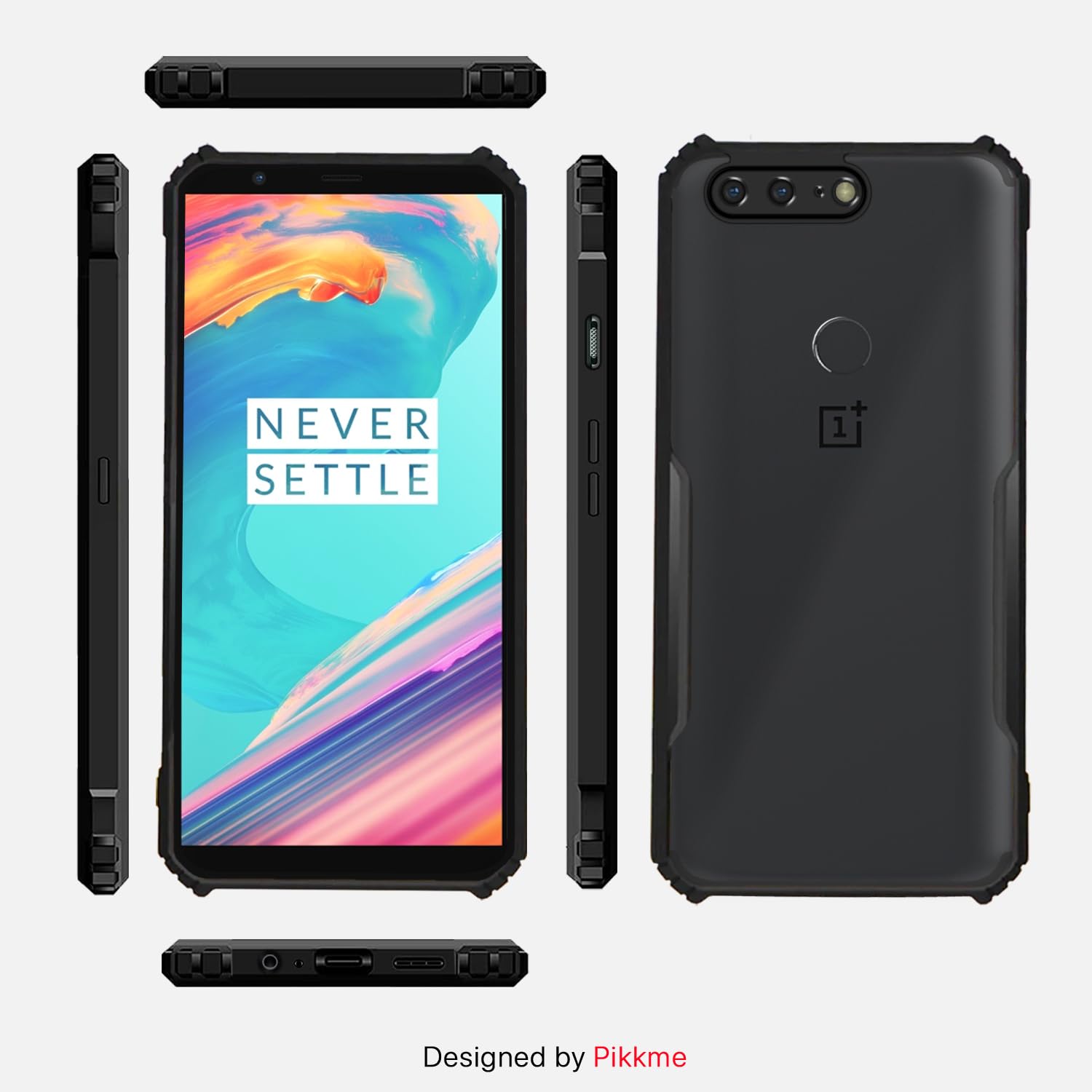 Pikkme OnePlus 5T Eagle Back Cover (Black)