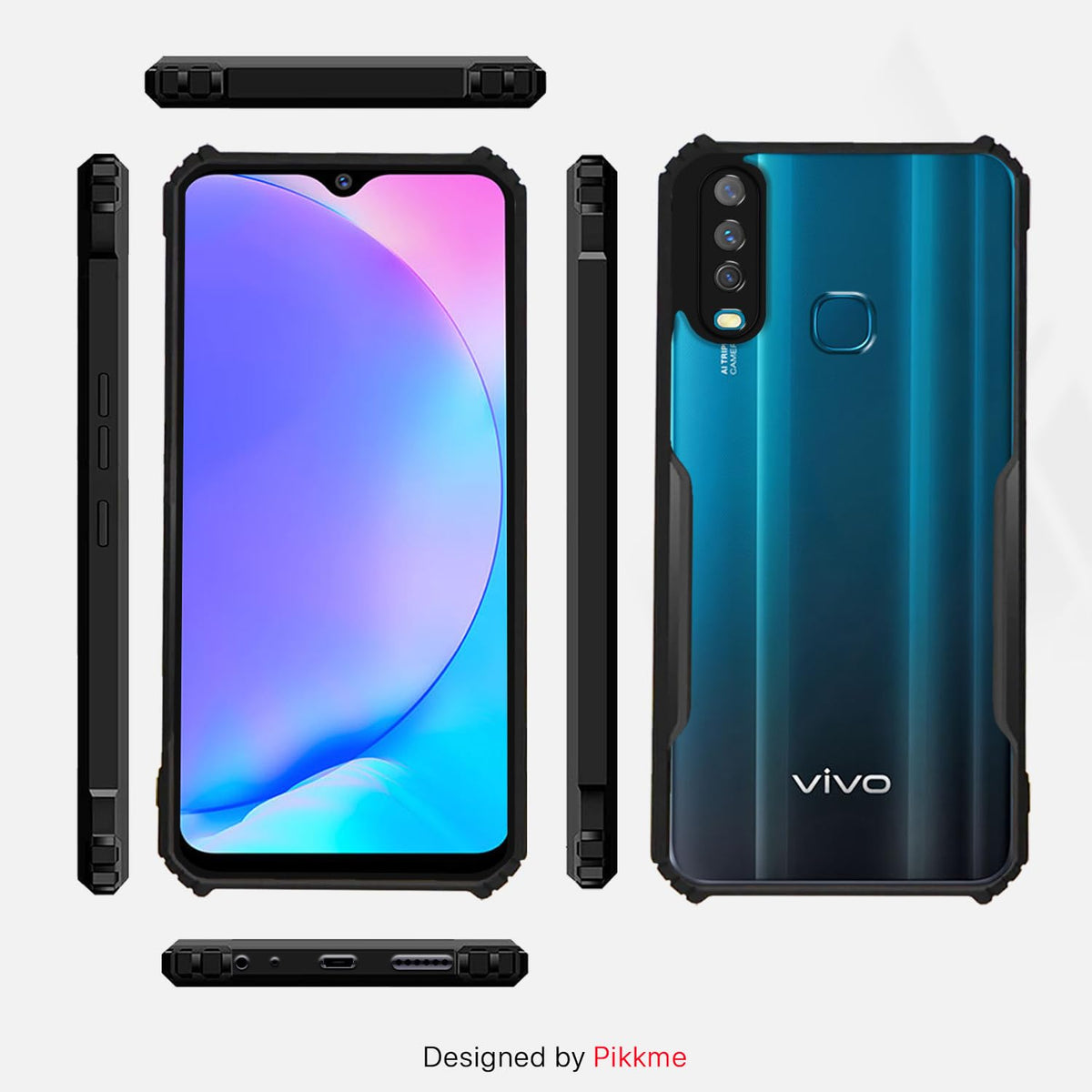 Pikkme black phone cover for Vivo Y12/Y15/Y17/U10 – photo 3