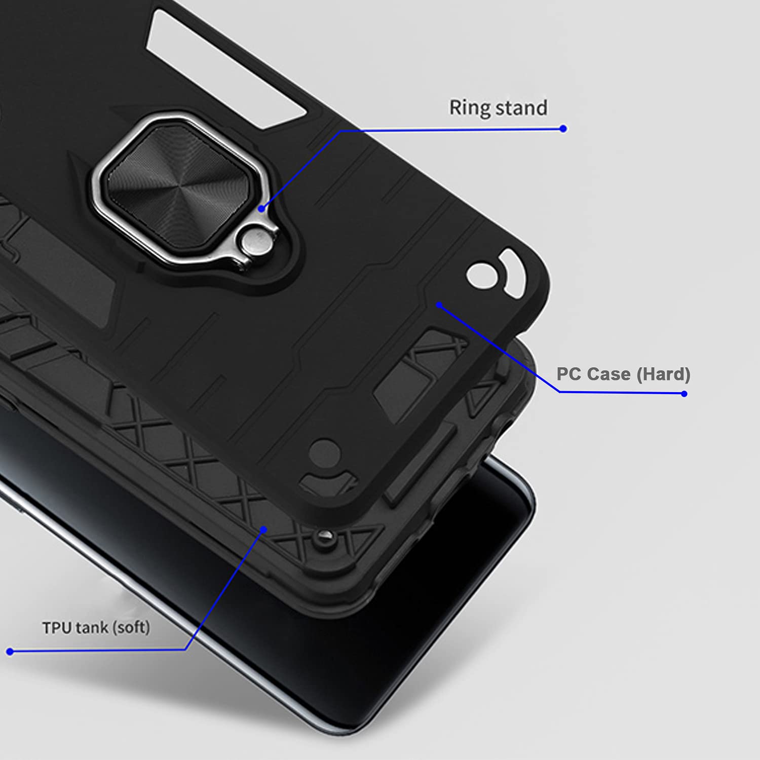 Samsung A10 phone cover in black by Pikkme – photo 2