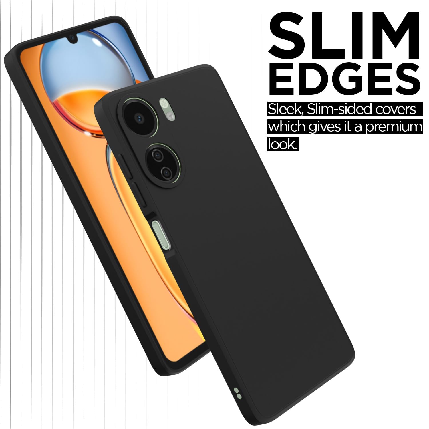 Pikkme Redmi 13C 4G Liquid Silicone Back Cover (Black)