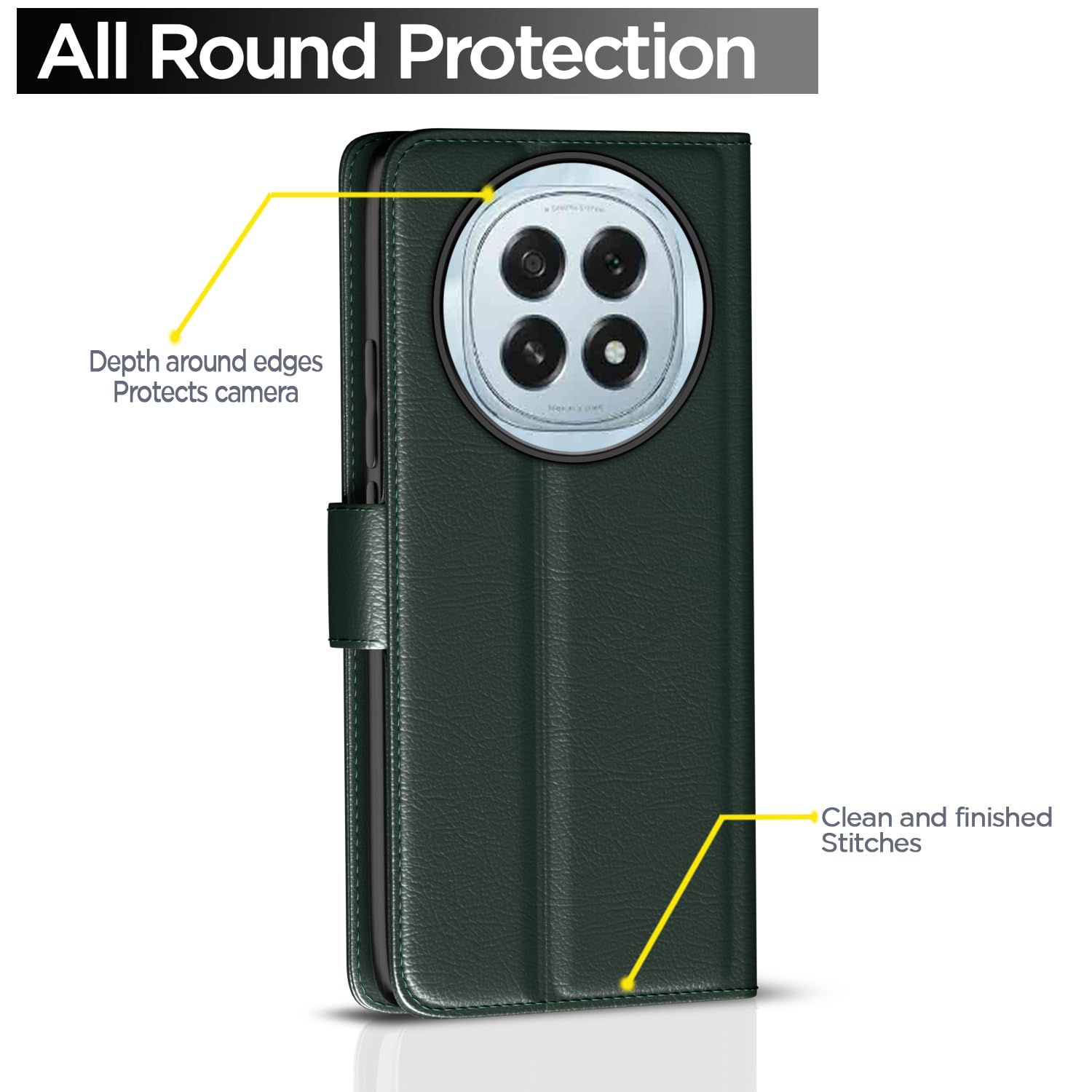 Pikkme Oppo F29 5G Vintage Flip Cover (Green)