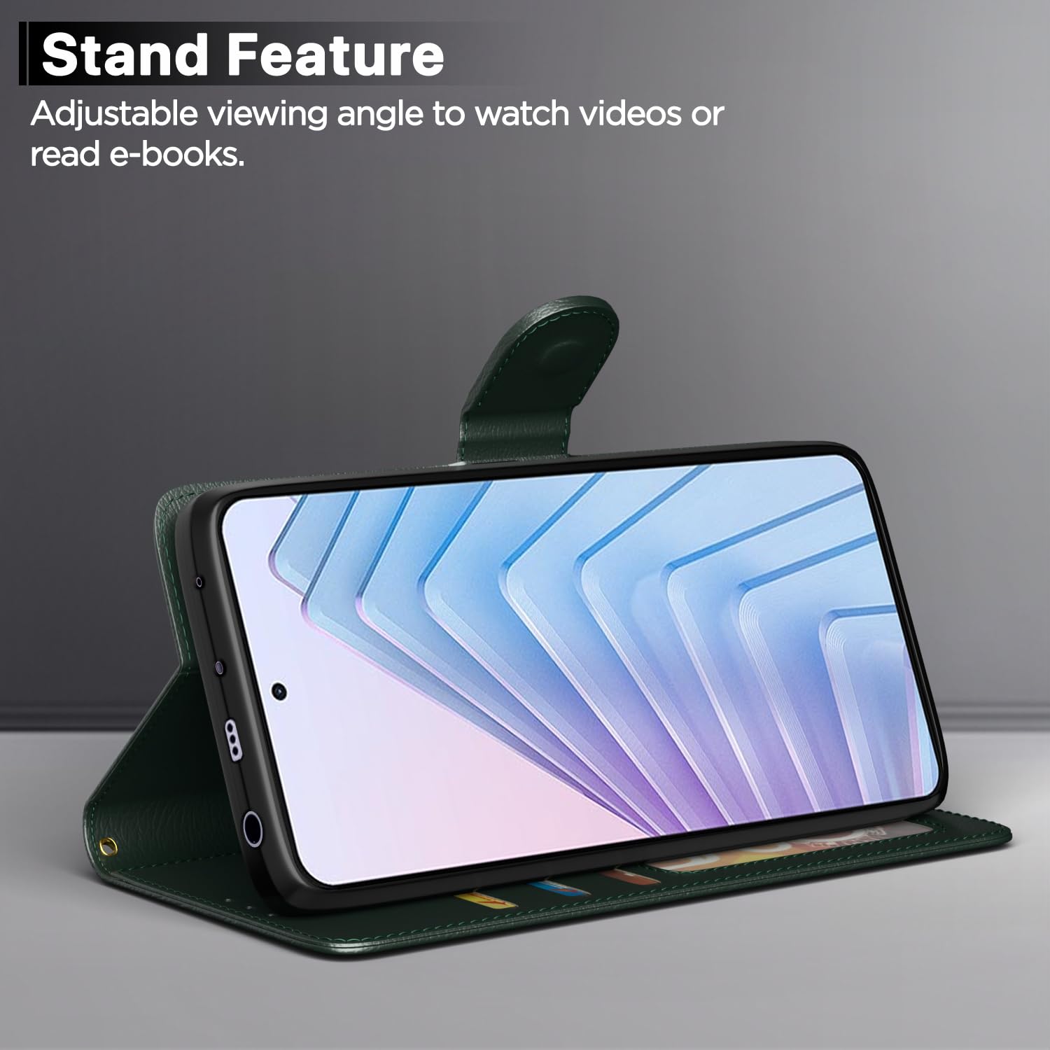 Pikkme Redmi Note 14 5G green wallet flip cover – photo 3
