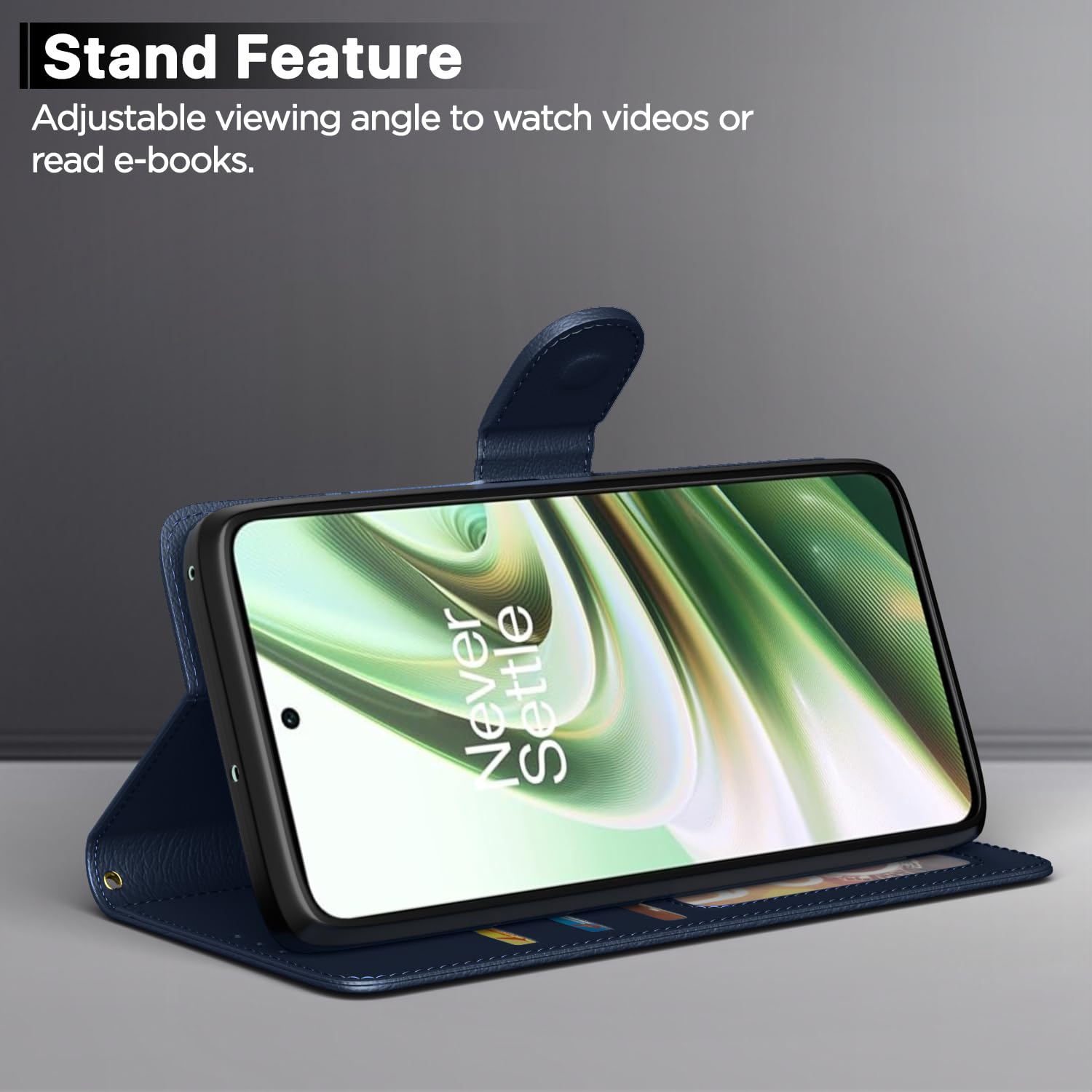 Pikkme blue wallet flip cover for OnePlus 10R/10R Prime 5G – photo 3