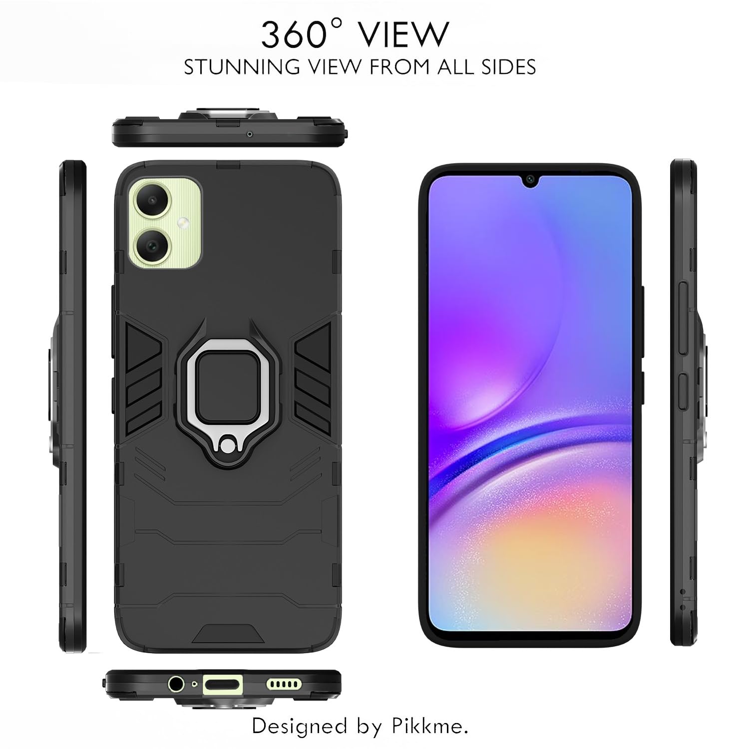 Pikkme Samsung Galaxy A05 / M05 / F05 D5 Tough Armor Back Cover | Black