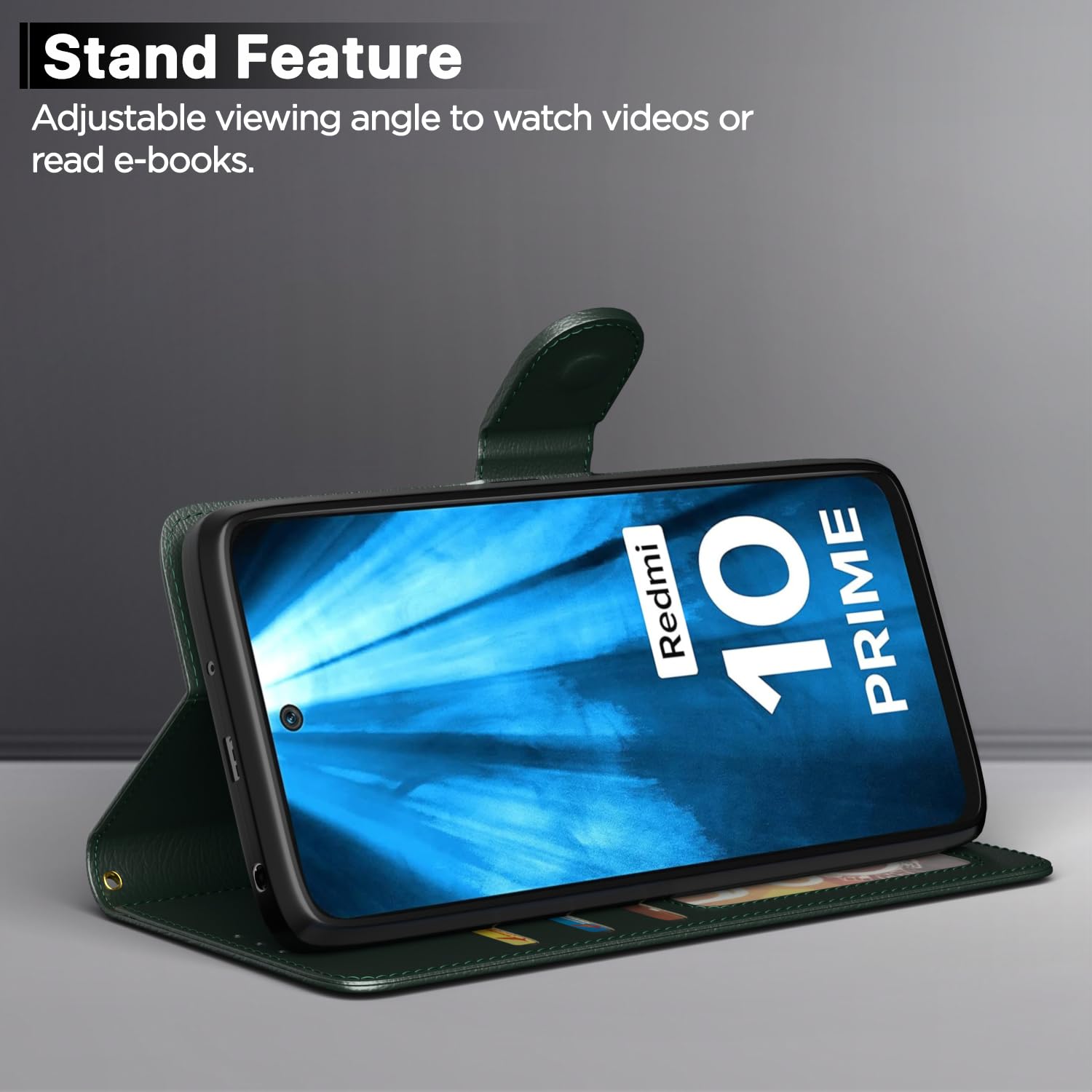 Pikkme green Wallet flip case for Redmi 10 Prime – photo 3